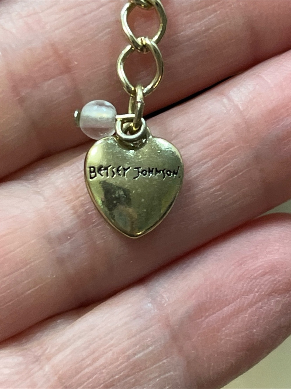 Betsey Johnson Eyes Have It 3 layer Necklace Crystal Bubble Charm Red Lips Heart - Picture 6 of 15